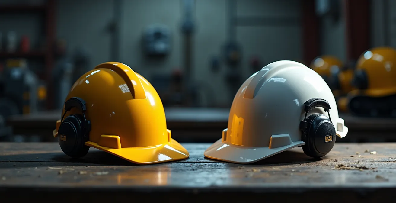 Représentation symbolique de l'efficacité d'une protection auditive avec port continu versus intermittent