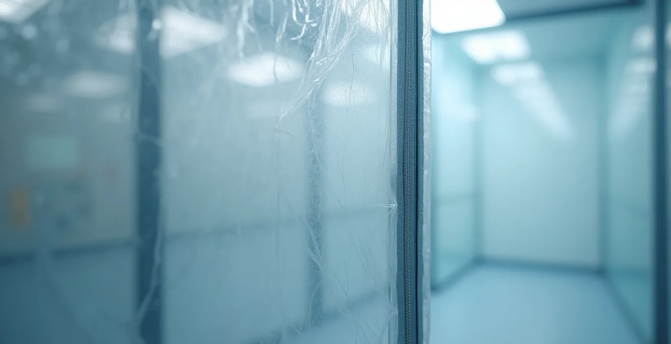 Configuration d'un sas de décontamination en L dans un espace exigu