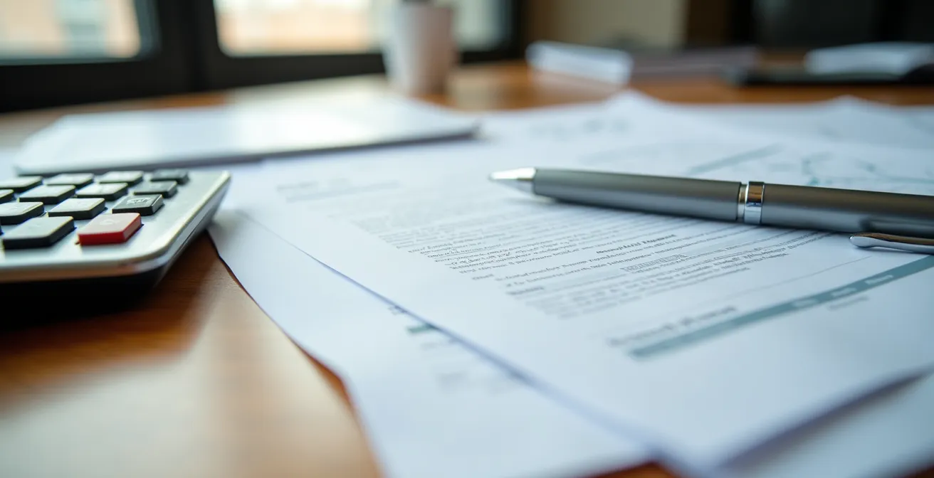 Bureau avec documents de demande de subvention CARSAT soigneusement organisés