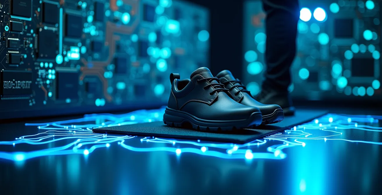 Poste de travail électronique avec équipements de protection ESD visibles