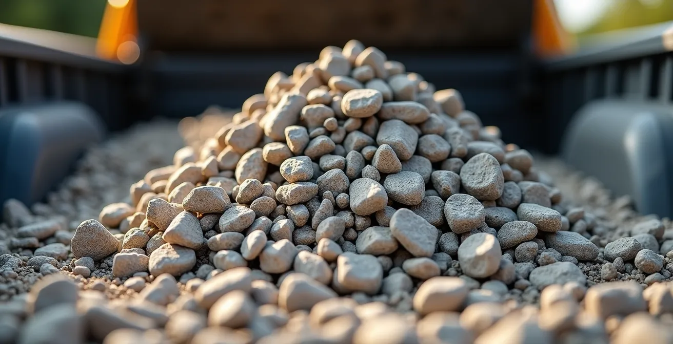Méthode de chargement en pyramide d'une benne pour équilibrer la charge