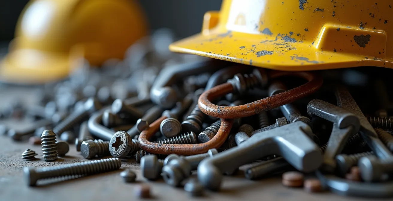 Visualisation macro de petits éléments de sécurité formant une structure pyramidale