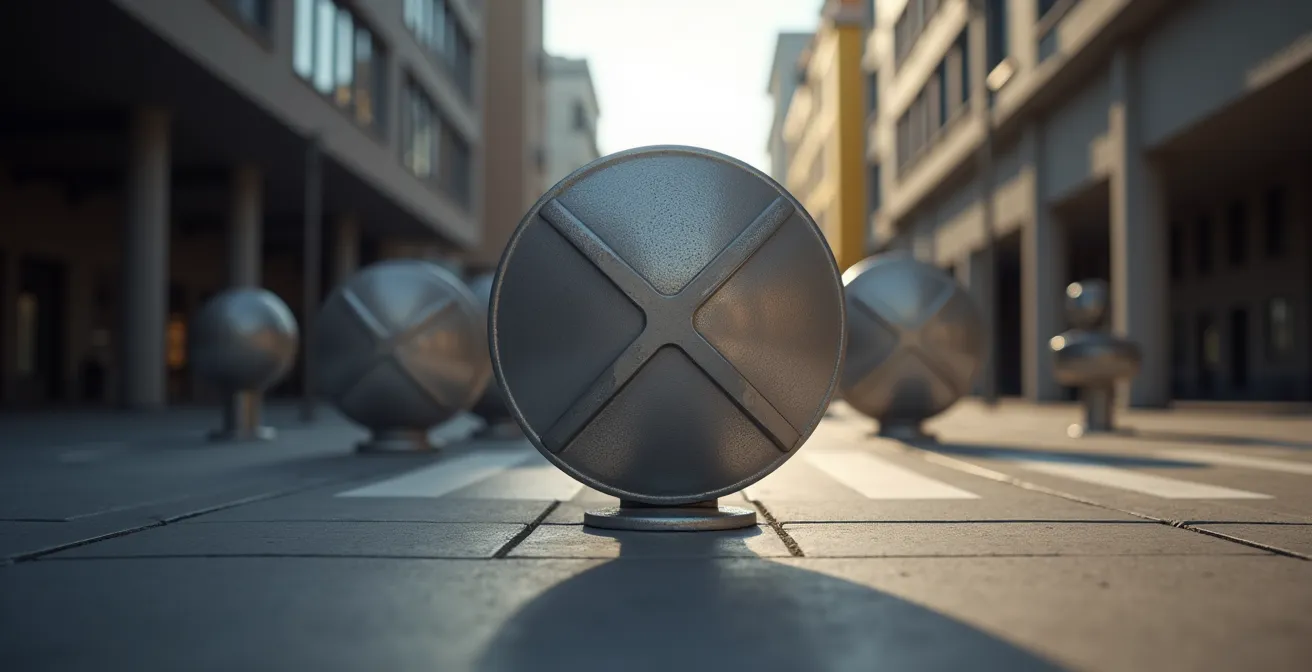 Panneaux de signalisation indiquant les restrictions de tonnage en centre-ville