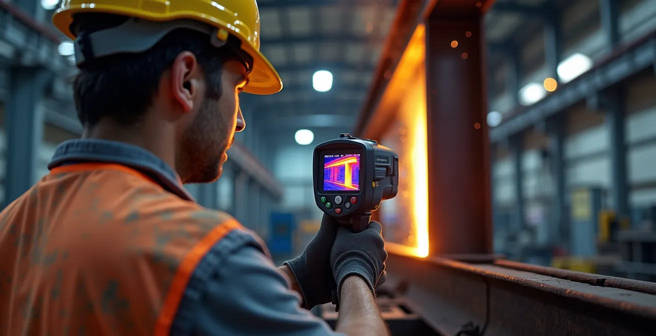 Contrôle thermique après soudure sur chantier avec caméra infrarouge