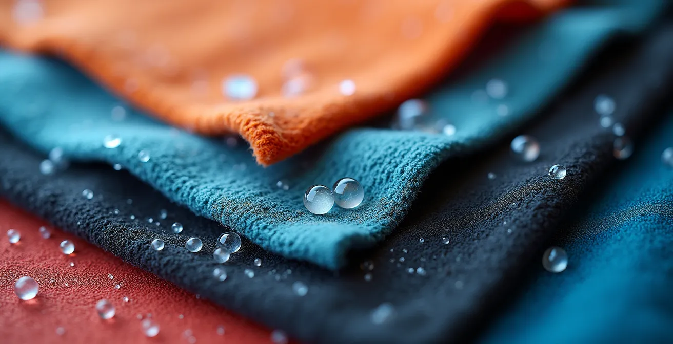 Coupe transversale d'un système multicouche pour l'isolation du pied