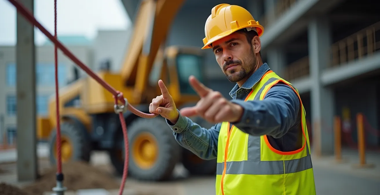 Schéma des zones de danger autour d'un câble de remorquage sous tension